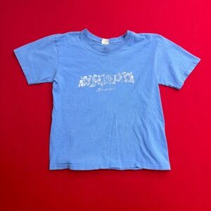 Vintage Anvil Hawaii Hibiscus Flower Graphic T-Shirt Blue Women Small
